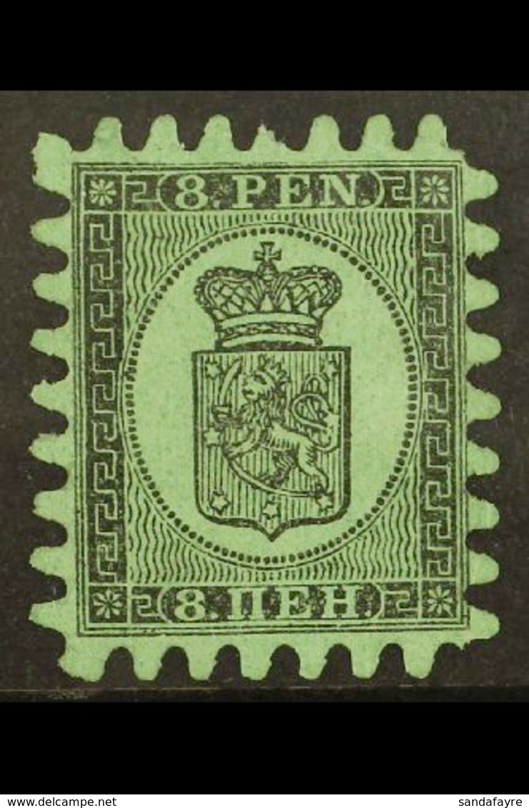 1866-67 8p Black/green Wove Paper, Type II Serpentine Roulette, SG 45, Unused With One Shortish Perf For More Images, Pl - Sonstige & Ohne Zuordnung