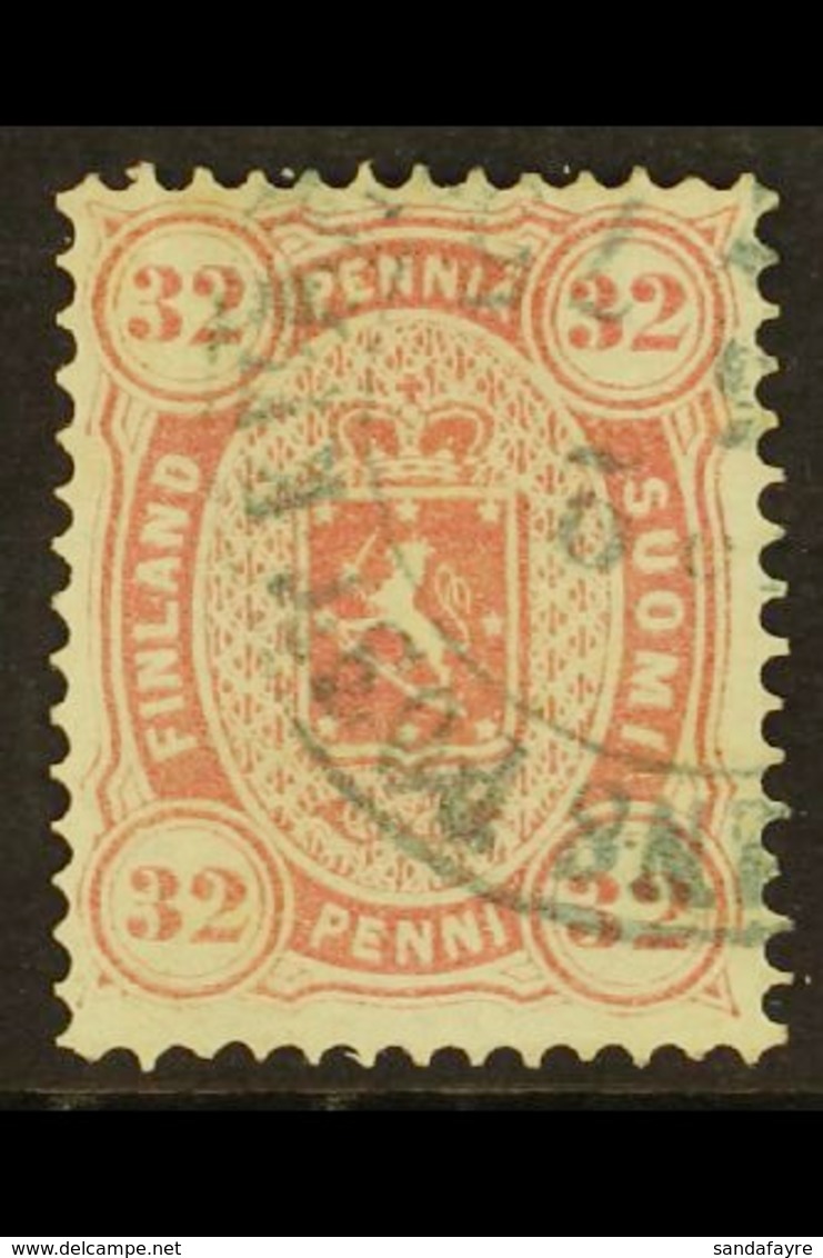 1875 32p Carmine Copenhagen Printing Perf 14x13½ (Facit 11, SG 63, Michel 11), Very Fine Used, Scarce. For More Images,  - Sonstige & Ohne Zuordnung