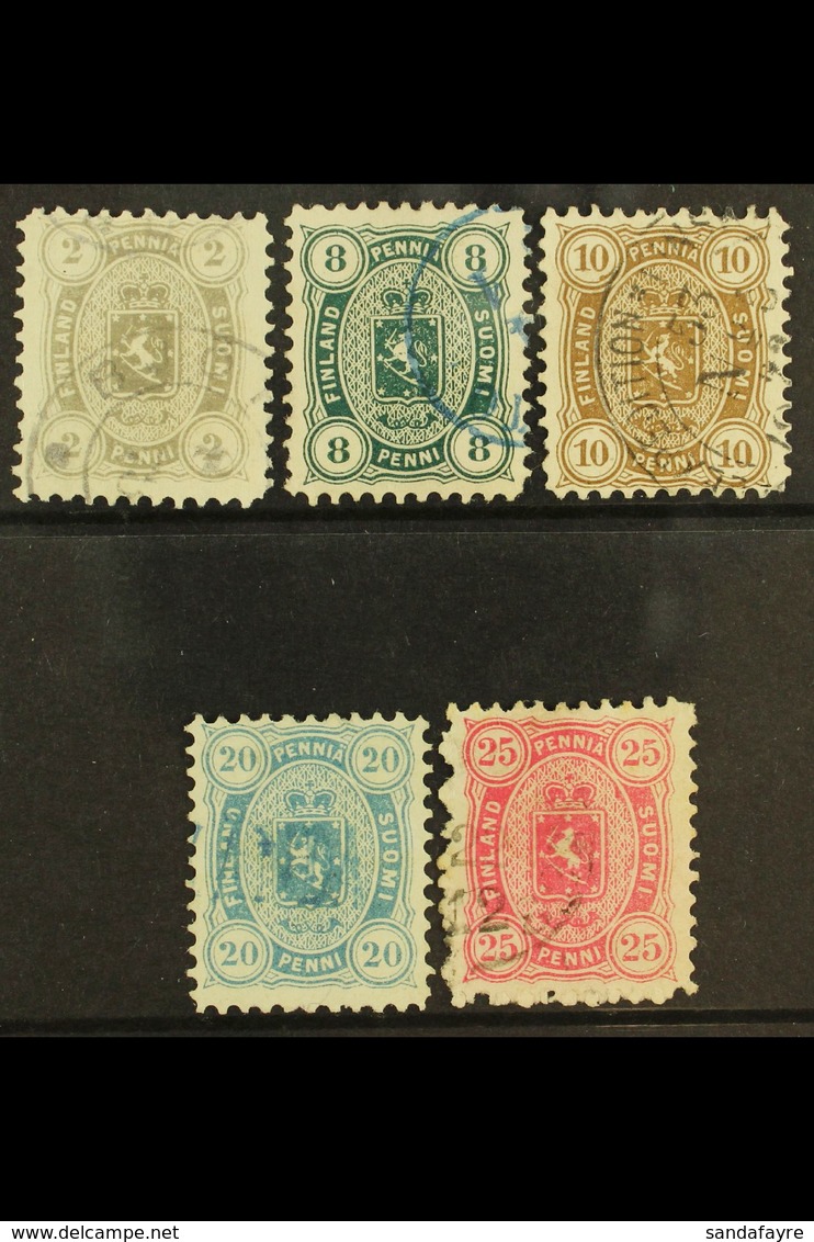 1875-84 Senate Printing Perf 11 All Different Selection On A Stock Card, Comprising 2p Grey, 8p Green (blue Pmk), 10p Br - Sonstige & Ohne Zuordnung