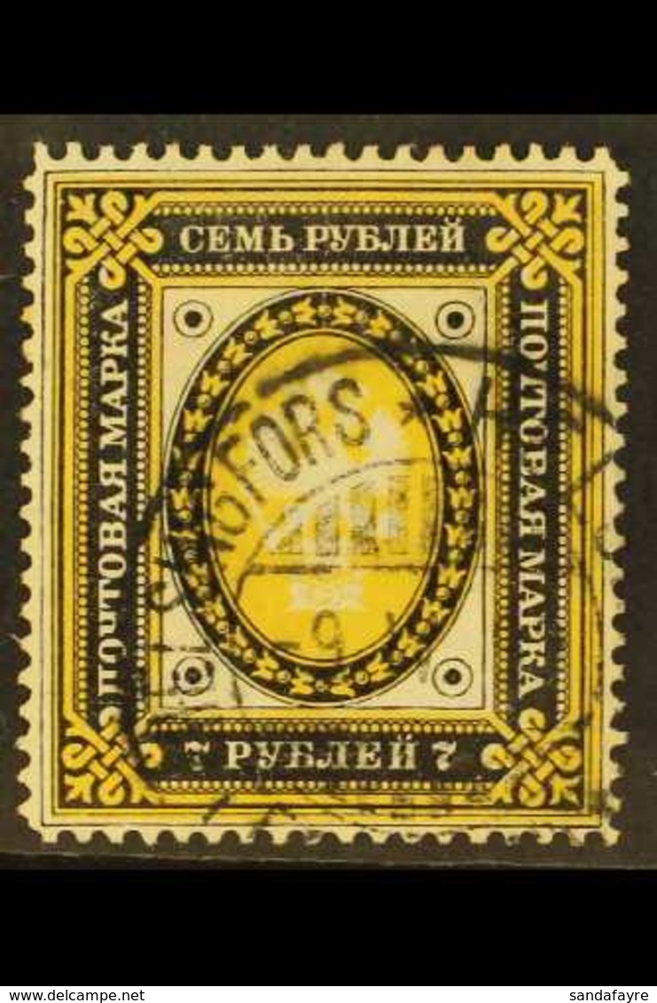 1891 7r Yellow And Black (SG 145, Facit 47), Very Fine Used. For More Images, Please Visit Http://www.sandafayre.com/ite - Altri & Non Classificati