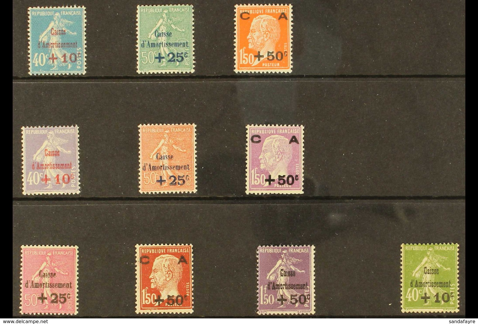 1927-31 NHM SINKING FUND SELECTION Presented On A Stock Card & Includes The 1927 Set Yv 246/48, SG 460/62, 1928 Set Yv 2 - Sonstige & Ohne Zuordnung