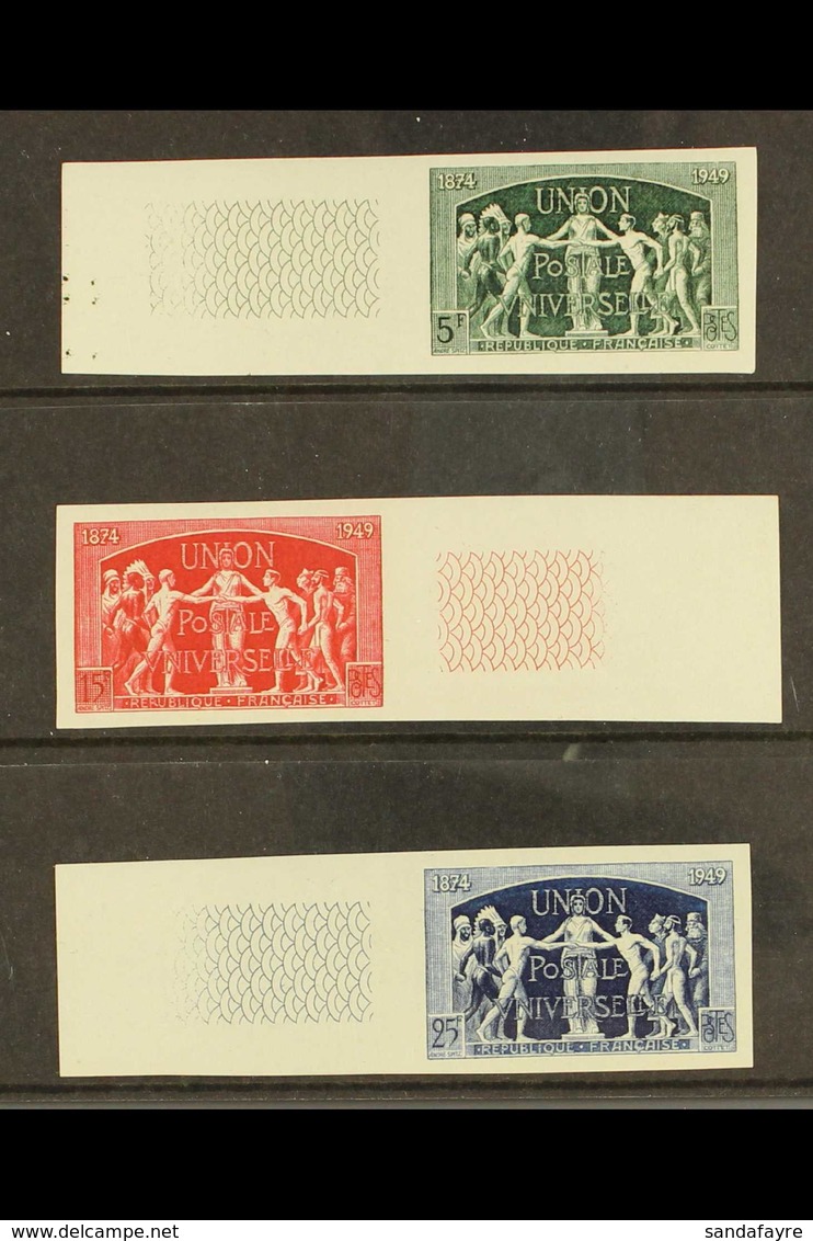 1949 UPU IMPERFS 1949 UPU Set Complete, Variety "imperf", Yv 850/852, Each Value With Engraved Sheet Margin. Stamps Neve - Sonstige & Ohne Zuordnung