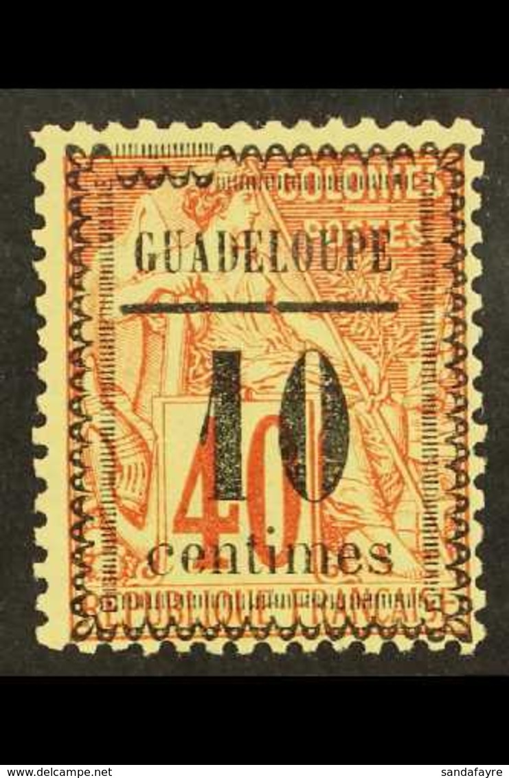 GUADELOUPE 1889 10c On 40c Red On Yellow Type VII Overprint, Maury 7 VII, Very Fine Mint, Fresh. For More Images, Please - Sonstige & Ohne Zuordnung