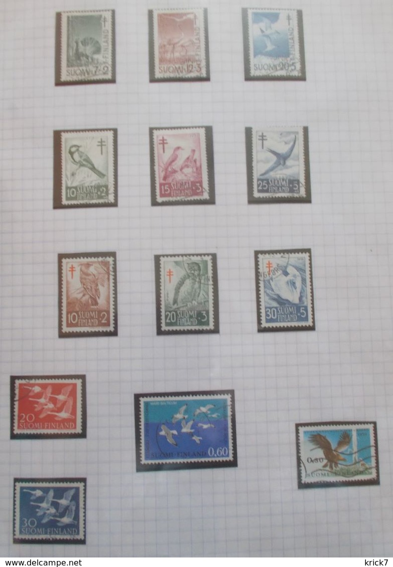 Thématique "Oiseaux" Timbres Obl. Et B.F. De Finlande (5 Scans) - Collections, Lots & Series