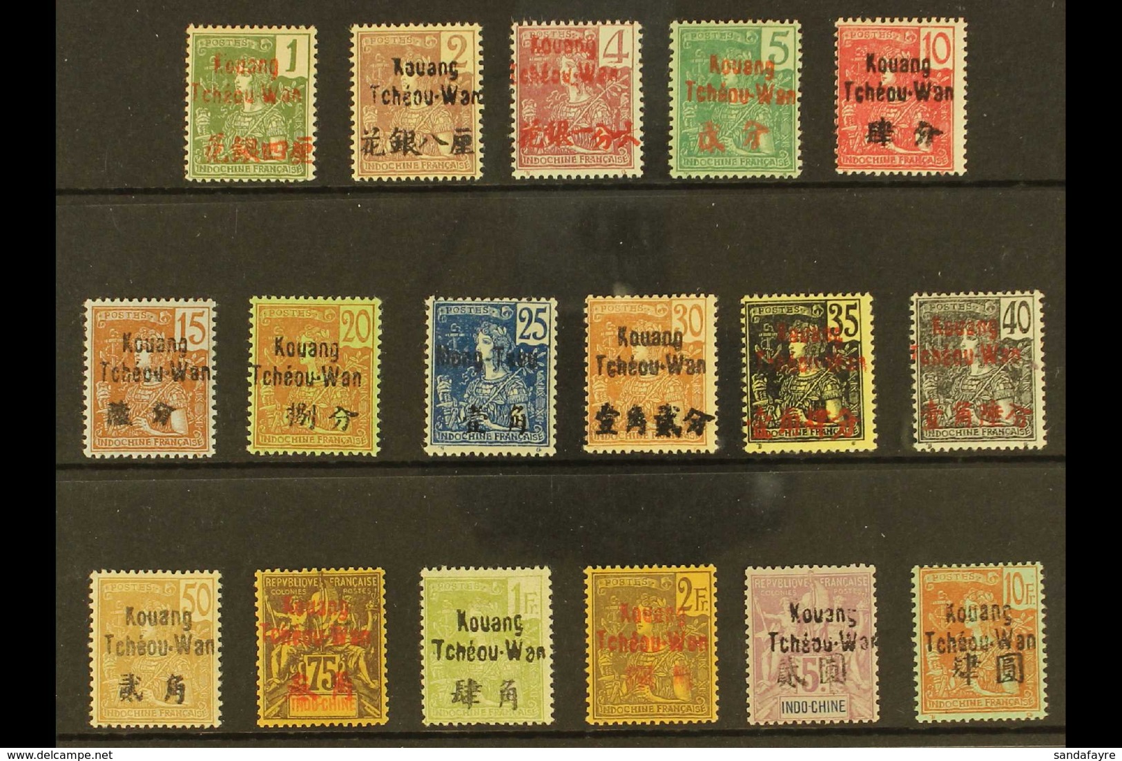 KOUANG-TCHEOU 1906 "Kouang Tcheou-Wan" Overprints Complete Set, Yvert 1/17 Or SG 1/17, Fine Mint. (17 Stamps) For More I - Sonstige & Ohne Zuordnung