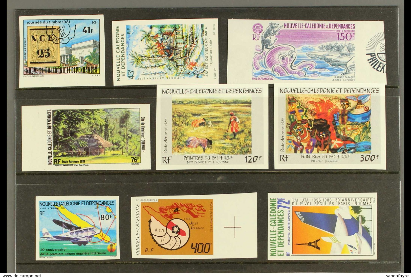 NEW CALEDONIA IMPERFS 1981-1986 Never Hinged Mint All Different Group Of Imperforated Air Issues, Comprising 1981 41f St - Sonstige & Ohne Zuordnung