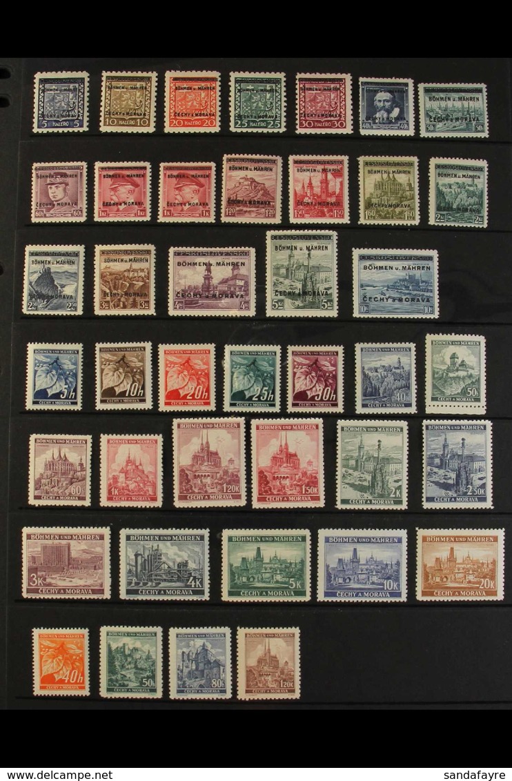 BOHEMIA & MORAVIA 1939-1943 COMPLETE NEVER HINGED MINT Collection Of Sets Presented On A Series Of Stock Pages. (180+ St - Sonstige & Ohne Zuordnung