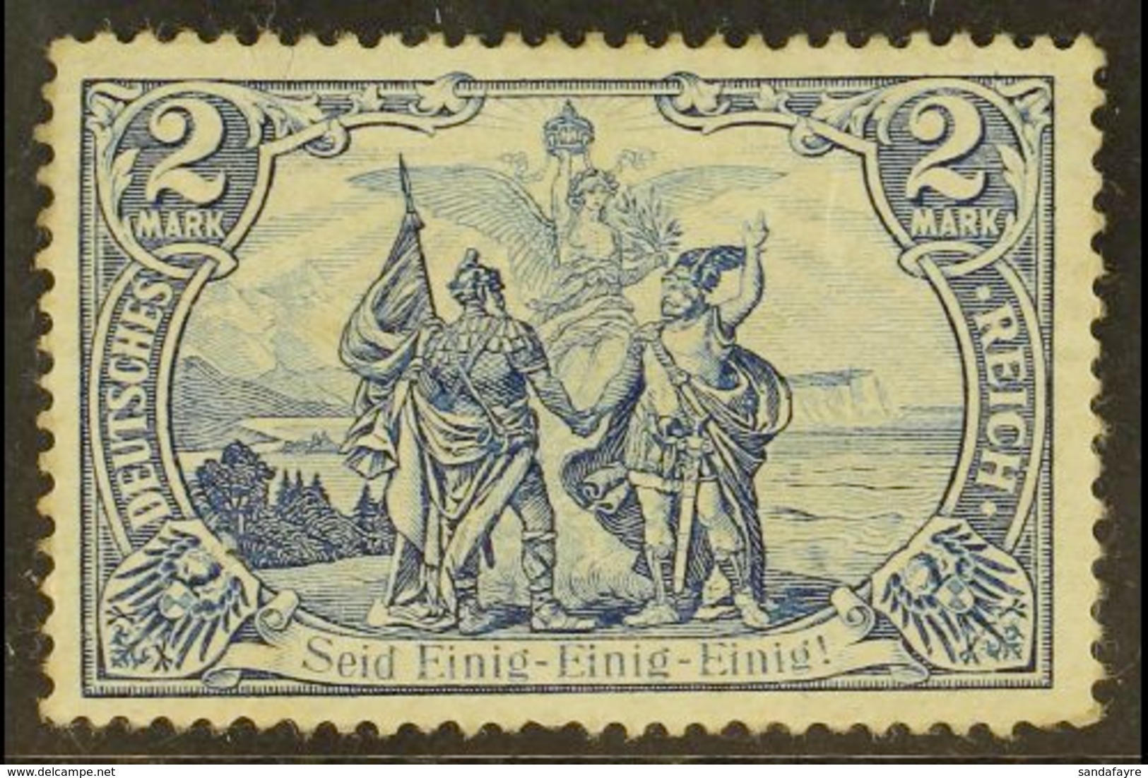 1902 2m Blue No Wmk Inscription In Roman Lettering 25x16 Perforation Holes (Michel 82 B, SG 79B), Fresh Mint, Tiny Pinho - Sonstige & Ohne Zuordnung