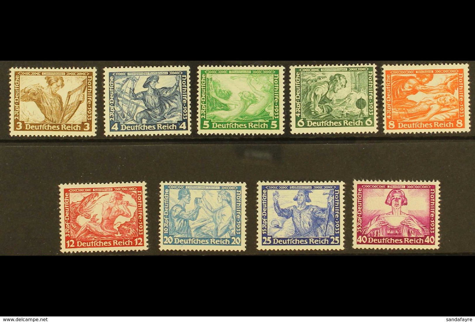 1933 Wagner - Welfare Fund Complete Set (Michel 499/507, SG 513/21), Fine Mint, Very Fresh. (9 Stamps) For More Images,  - Sonstige & Ohne Zuordnung