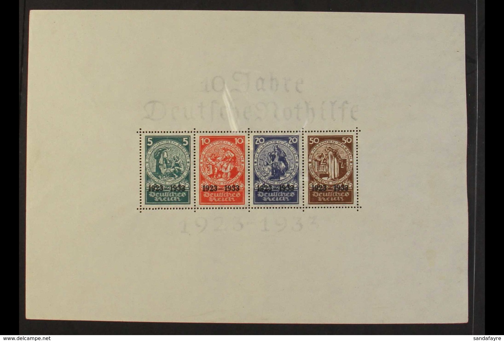 1933 Welfare Fund Overprinted Mini-sheet (Michel Block 2, SG MS525a), Fine Mint (all Stamps Are Superb Never Hinged), Mi - Sonstige & Ohne Zuordnung