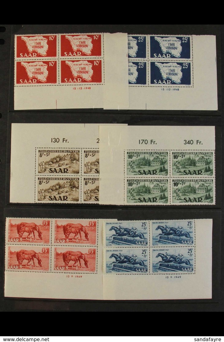 1948-1955 BLOCKS OF FOUR. SUPERB MINT & NEVER HINGED MINT COLLECTION Of All Different Mostly Corner Blocks Of 4, Over Th - Andere & Zonder Classificatie
