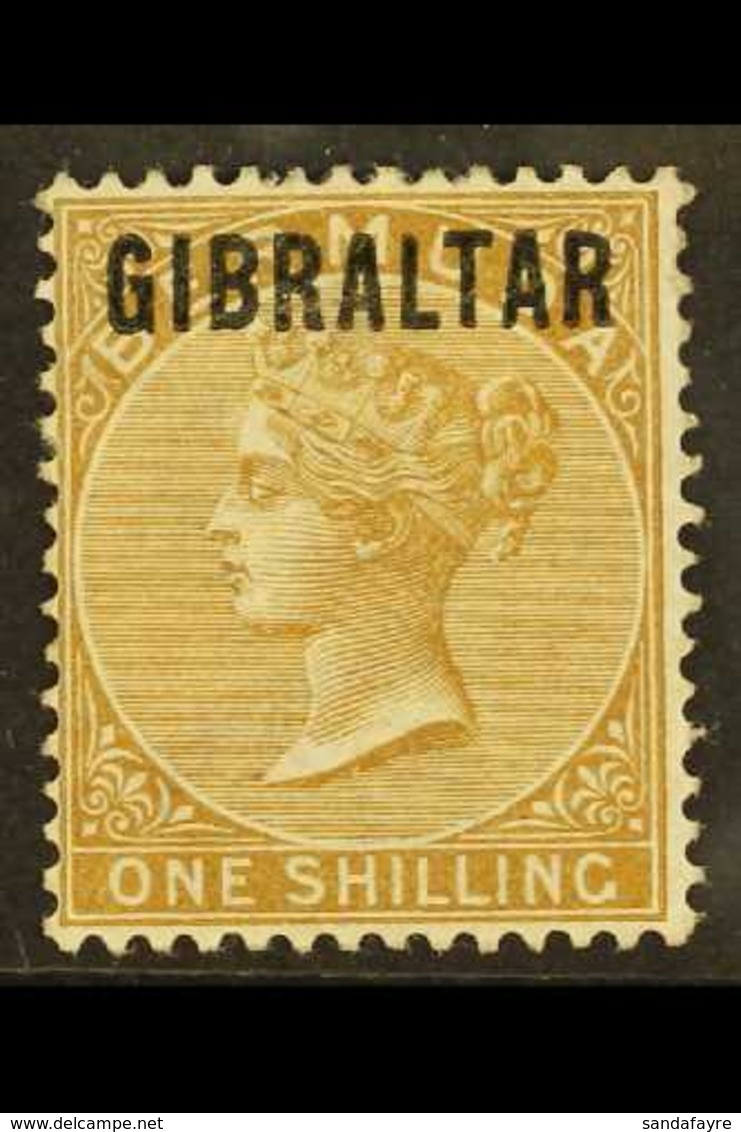 1886 1s Yellow-brown Overprinted, SG 7, Mint With Large Part Gum. For More Images, Please Visit Http://www.sandafayre.co - Gibraltar