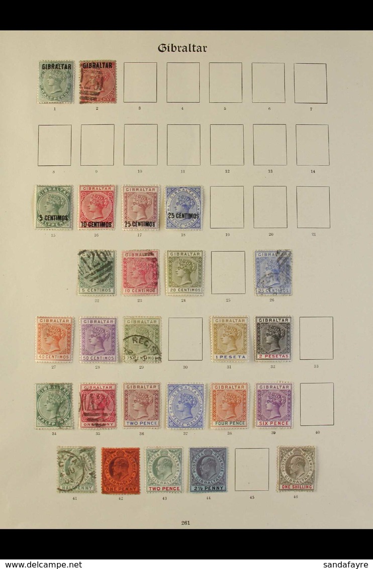 1886-1935 A Most Useful Mint And Fine Used Range On Old Imperial Album Printed Pages, Incl. 1889 25c On 2½d With Short F - Gibraltar