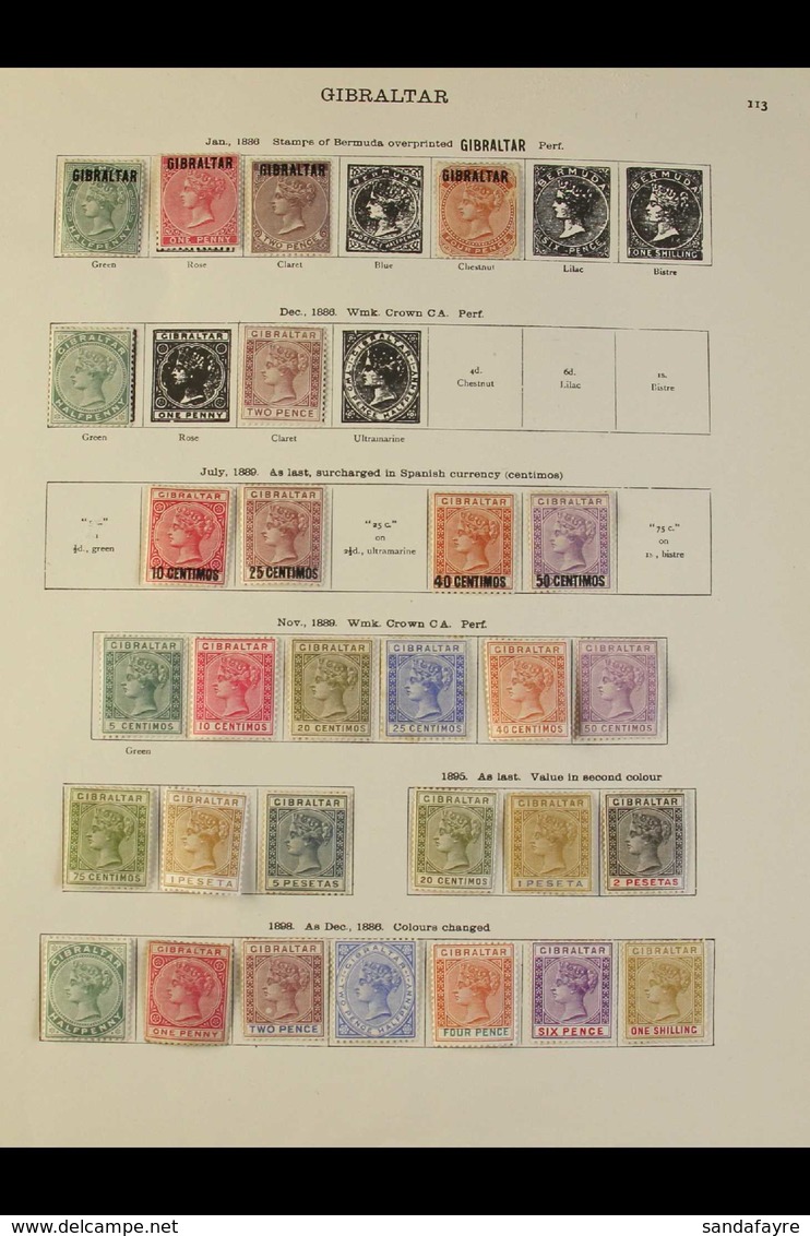1886-1935 FINE MINT COLLECTION. An Attractive, ALL DIFFERENT Collection Presented On Printed Album Pages With Sets & "Be - Gibraltar