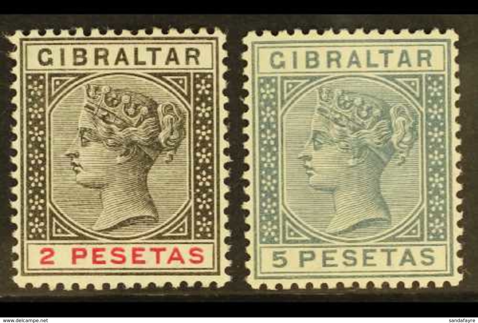 1889-96 2p And 5p, SG 32/33, Superb Never Hinged Mint. (2) For More Images, Please Visit Http://www.sandafayre.com/itemd - Gibraltar