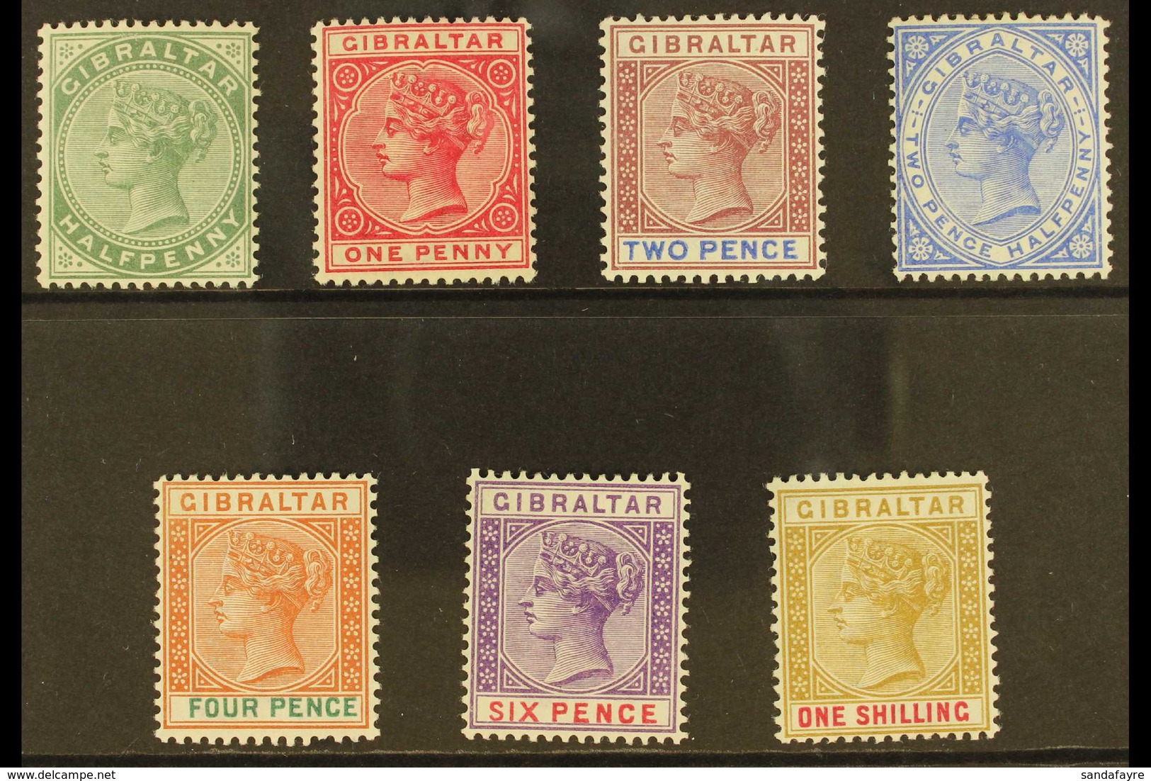 1898 Complete Reissue Set, SG 39/45, Fine Mint. (7) For More Images, Please Visit Http://www.sandafayre.com/itemdetails. - Gibraltar