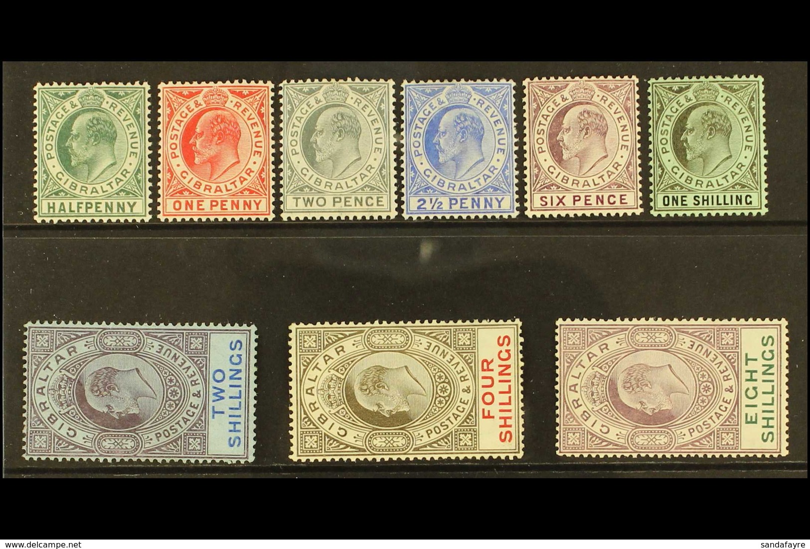 1906-11 Complete Set, SG 66/74, Very Fine Mint. (9) For More Images, Please Visit Http://www.sandafayre.com/itemdetails. - Gibraltar