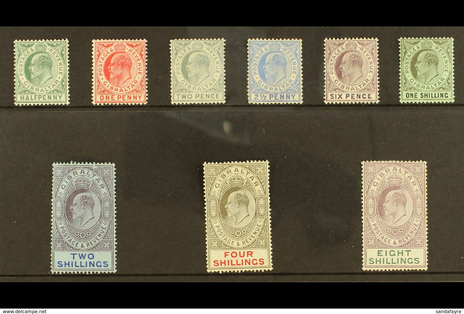 1906-11 KEVII New Colour Definitive Set, SG 66/74, Some Tiny Imperfections, Generally Fine Mint (9 Stamps) For More Imag - Gibraltar