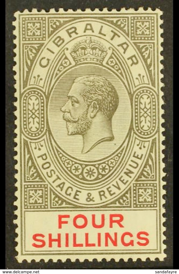 1921-27 4s Black & Carmine, SG 100, Fine Mint For More Images, Please Visit Http://www.sandafayre.com/itemdetails.aspx?s - Gibraltar