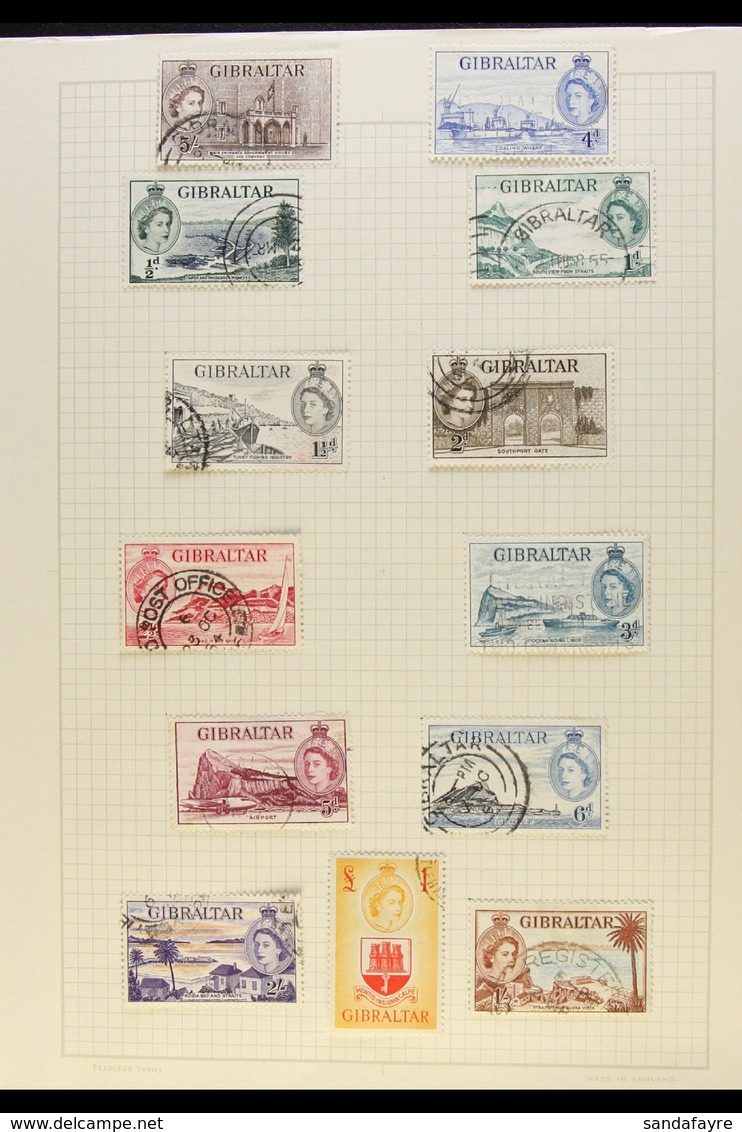 1937-1999 COLLECTION On Leaves, Mint (some Never Hinged) And Used Stamps, Inc 1938-51 To 5s Used, 1953-59 Set (ex 10s) U - Gibraltar