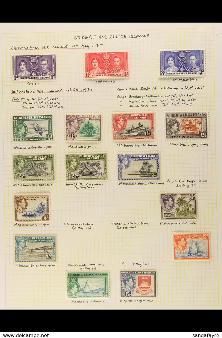 1937-55 VFM KGVI COLLECTION On Album Pages. Includes 1938-55 Pictorial Definitive Set, All Omnibus Issues & 1940 Postage - Gilbert- Und Ellice-Inseln (...-1979)