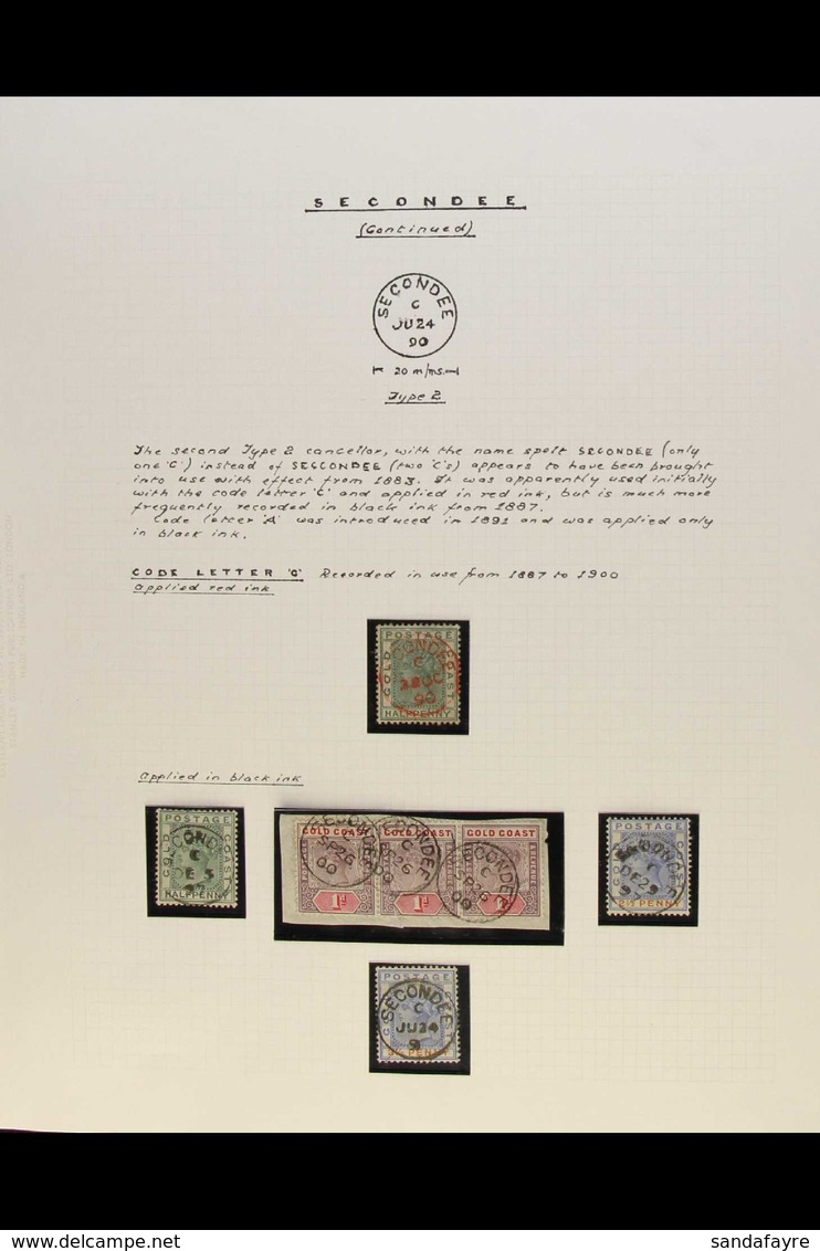 1876-1901 SEKONDI CANCELLATION COLLECTION A Delightful Selection, Neatly Presented On Exhibition Pages Incl Type 4 Intal - Goldküste (...-1957)