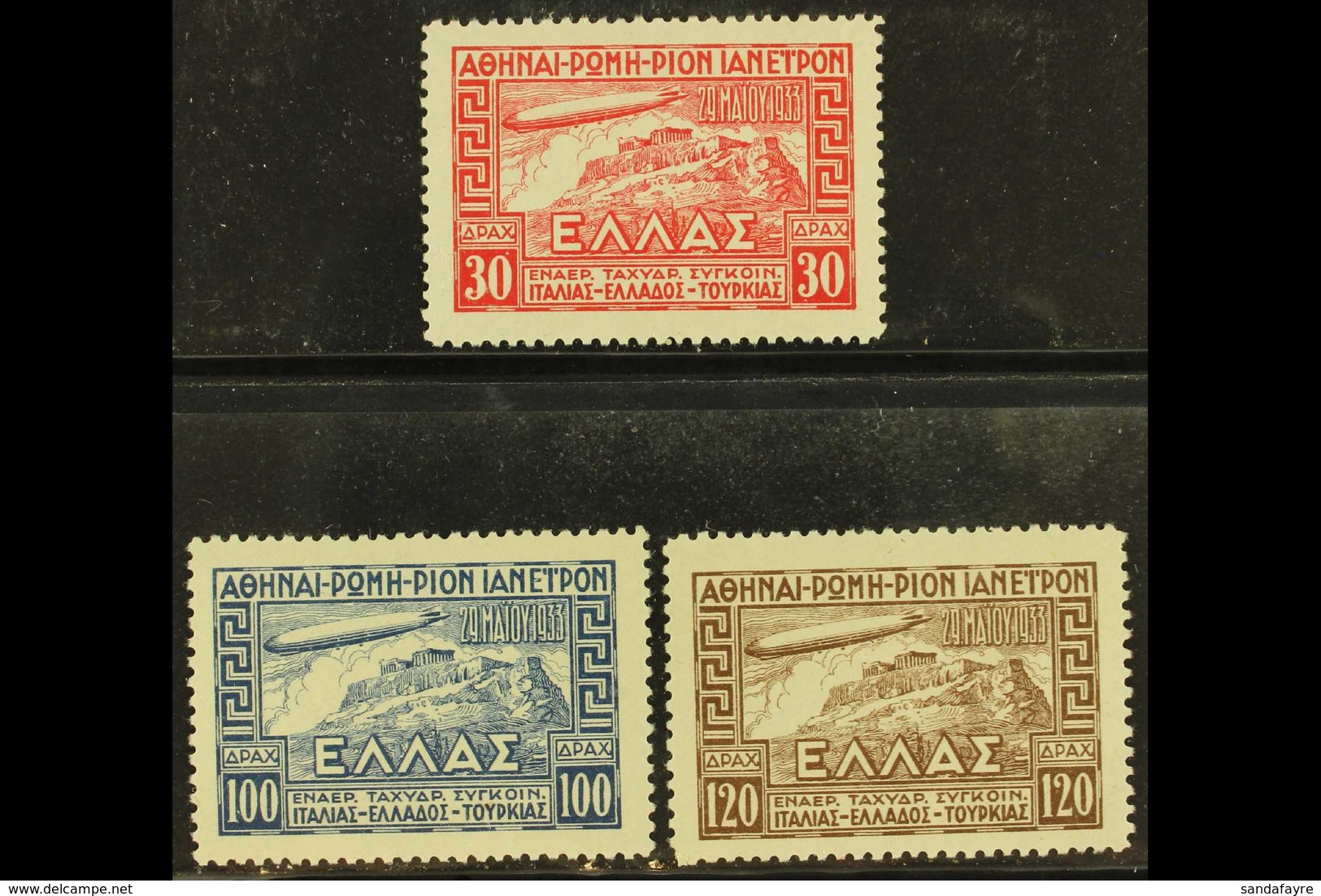 1933 Air Graf Zeppelin Complete Set (Michel 352/54, SG 458/460), Very Fine Mint (100d & 120d Are Never Hinged), Very Fre - Sonstige & Ohne Zuordnung