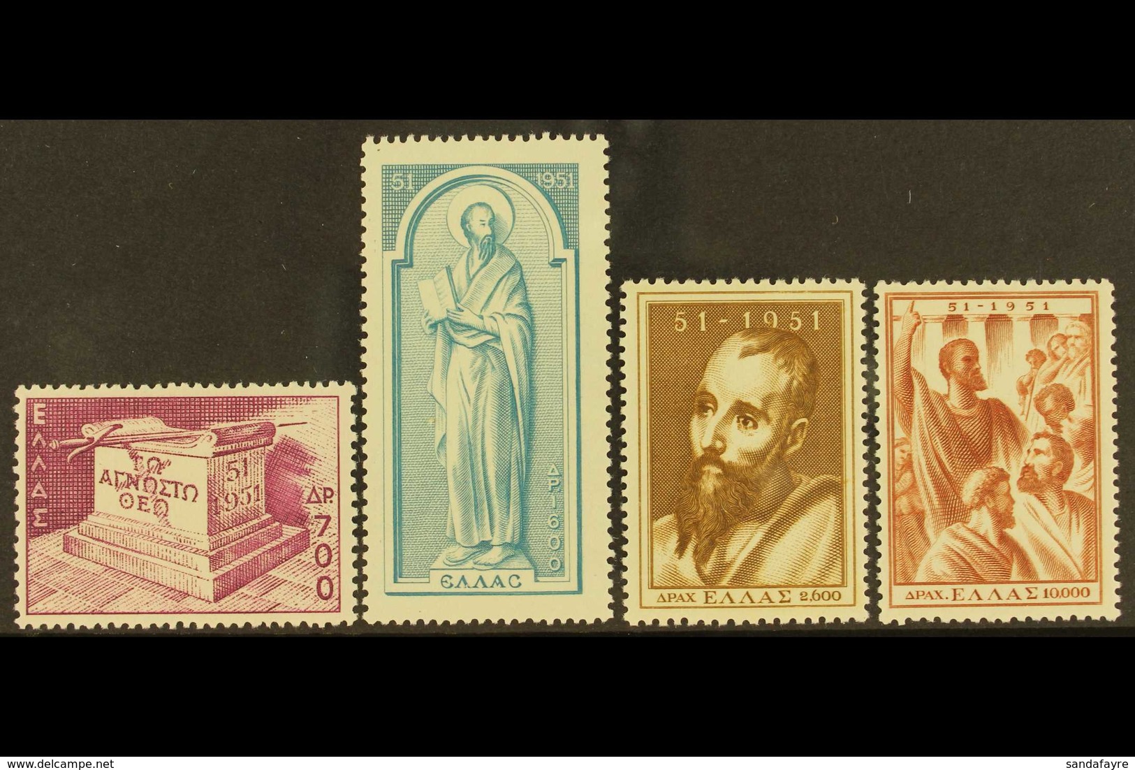 1951 St Paul's Travels Complete Set (Michel 578/81, SG 688/91), Superb Mint, Very Fresh. (4 Stamps) For More Images, Ple - Sonstige & Ohne Zuordnung