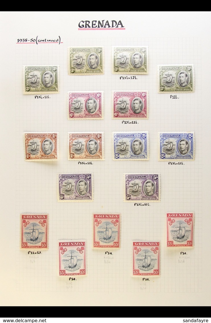 1937-1951 KGVI VERY FINE MINT Collection Nicely Written Up On Album Pages. A Complete Basic Run (SG 149/190), Plus The 1 - Grenada (...-1974)