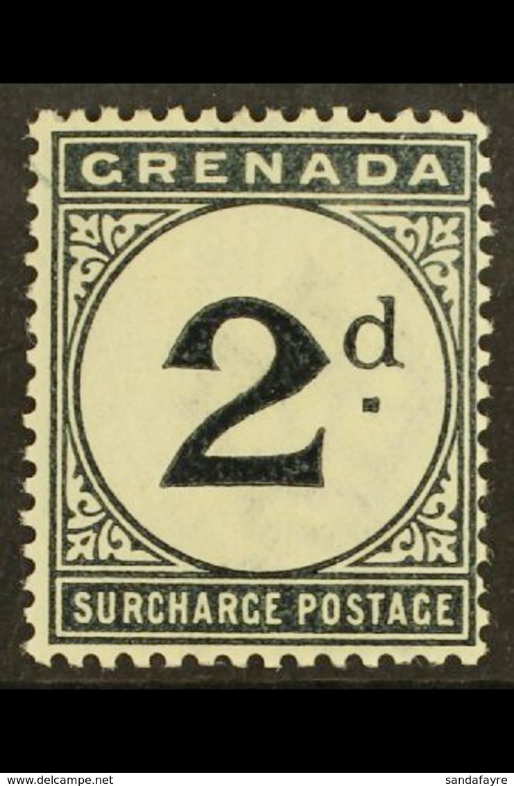 POSTAGE DUE 1892 2d Blue-black, Watermark Crown CA, SG D2, Fine Mint. For More Images, Please Visit Http://www.sandafayr - Grenada (...-1974)