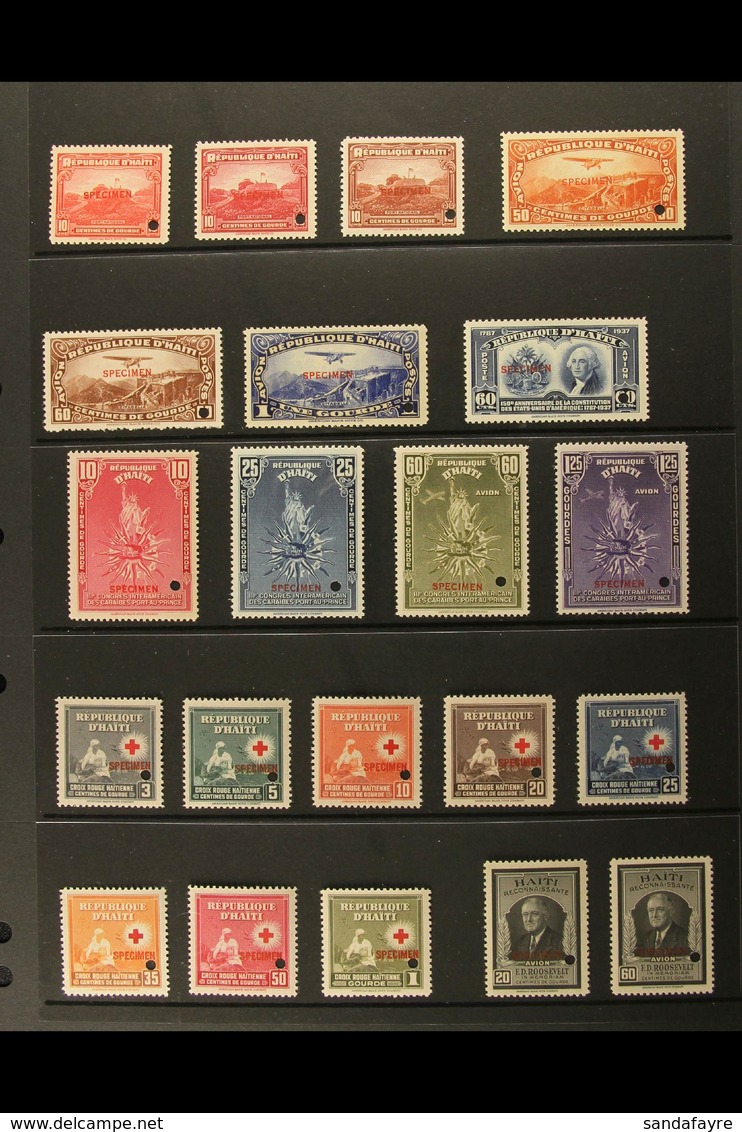 "SPECIMEN" OVERPRINTS 1894-1954 All Different Collection. Includes 1924 Definitives Set, 1931 UPU Set, 1941 Caribbean Co - Haiti