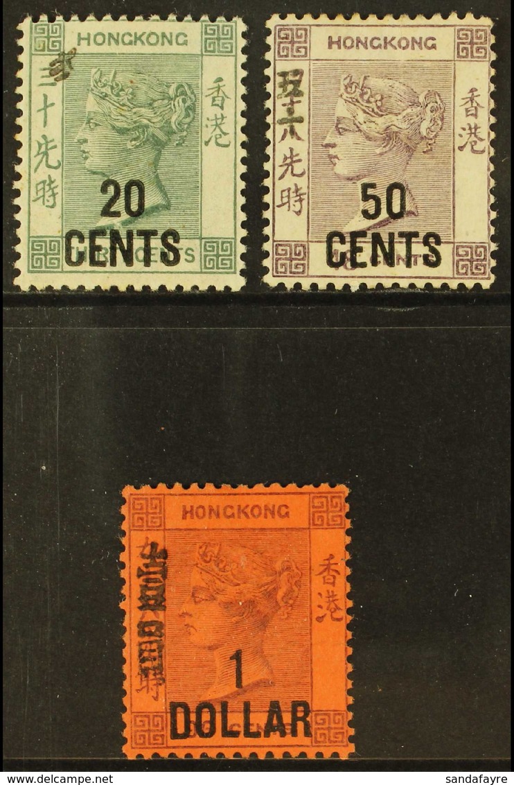 1891 Surcharges With Further Local Chinese Handstamps Set Complete, 48/50, Very Fine Mint (3 Stamps) For More Images, Pl - Sonstige & Ohne Zuordnung
