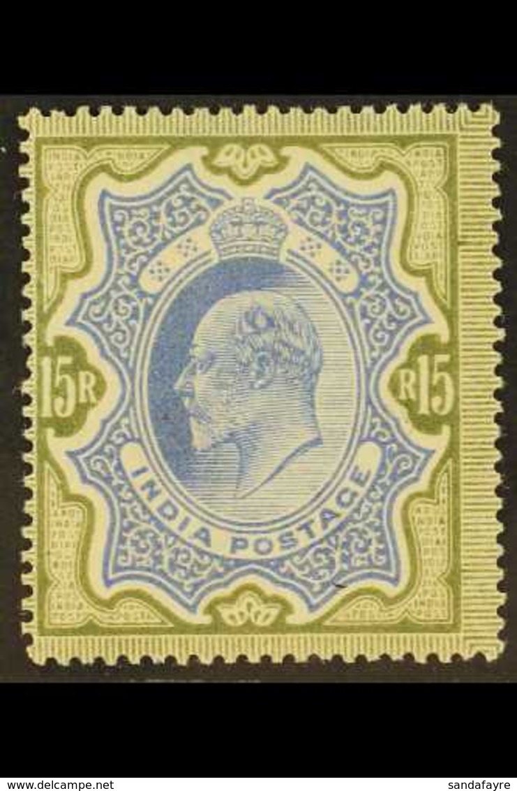 1902-11 15r Blue & Olive Brown, SG 146, Very Fine Mint For More Images, Please Visit Http://www.sandafayre.com/itemdetai - Sonstige & Ohne Zuordnung