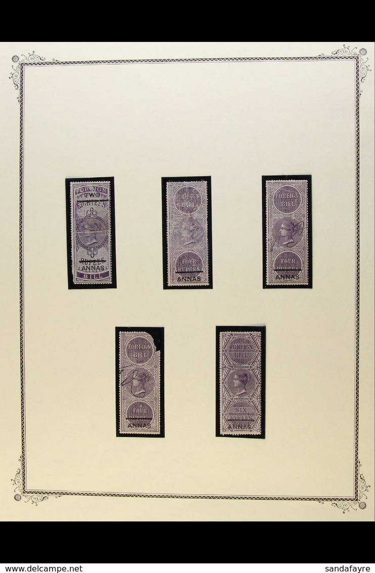 REVENUES - FOREIGN BILL 1861-1904 Mostly Used Collection On Album Pages, 1861 Queen Victoria Tall Types In Purple With A - Sonstige & Ohne Zuordnung