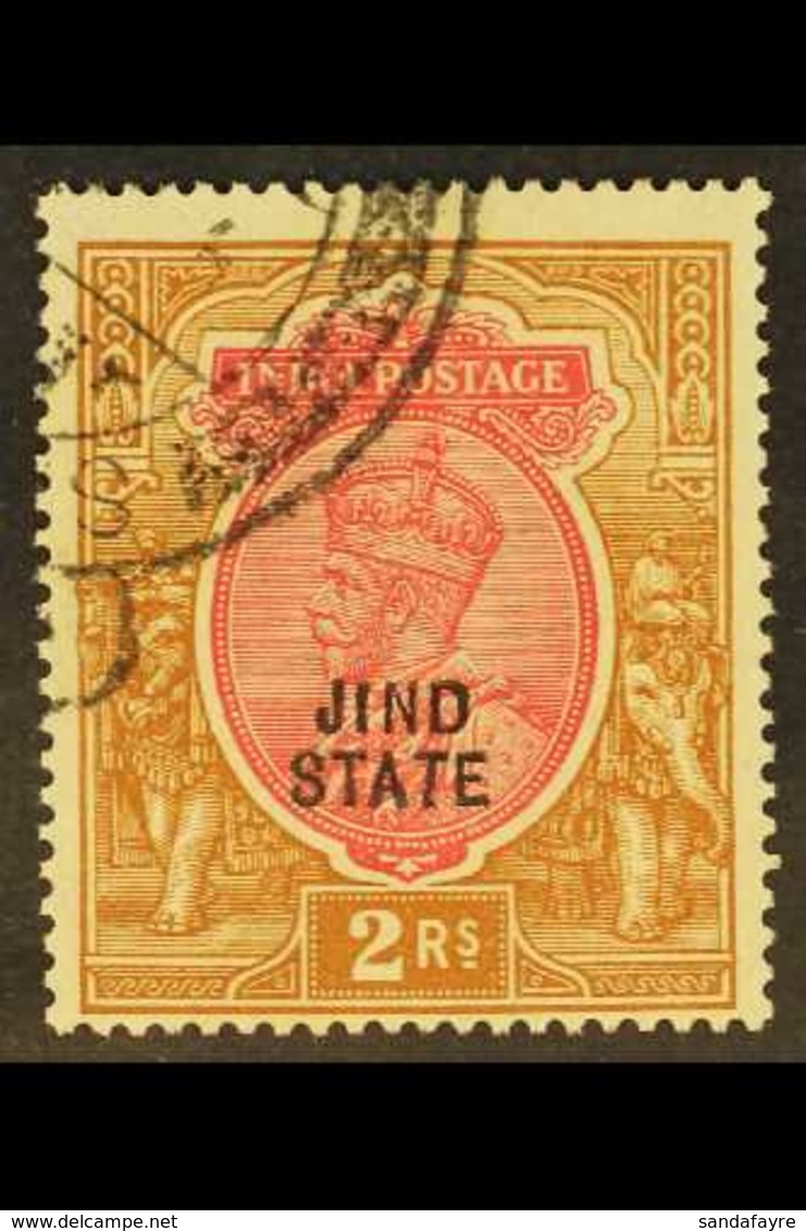 JIND 1914-27 2r Carmine & Yellow-brown, SG 77, Very Fine Used. For More Images, Please Visit Http://www.sandafayre.com/i - Sonstige & Ohne Zuordnung