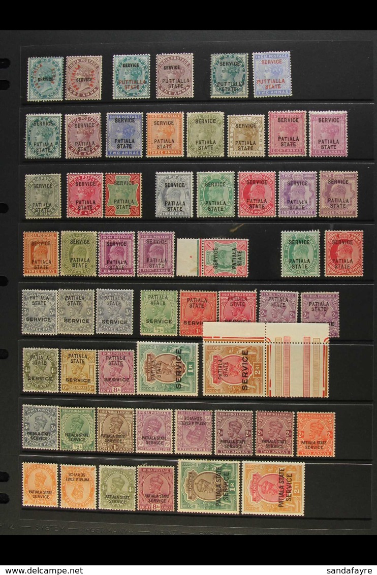 PATIALA OFFICIALS - 1884-1944 MINT COLLECTION Incl. QV Issues Almost Complete (missing 12a), KEVII Complete Plus A Few S - Sonstige & Ohne Zuordnung