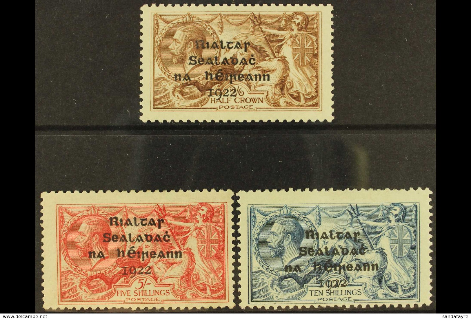 1922 Dollard Seahorses Set, SG 17/21, Fine Mint, 5s And 10s Centered Low. (3) For More Images, Please Visit Http://www.s - Sonstige & Ohne Zuordnung