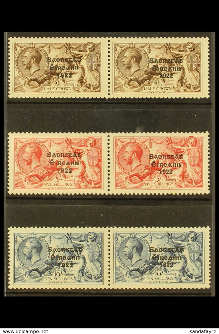 1925-28 Seahorse WIDE + NARROW DATE PAIRS Set Complete, SG 83a/85a, Never Hinged Mint, The 2s6d Perfect, The 5s With 4 T - Sonstige & Ohne Zuordnung