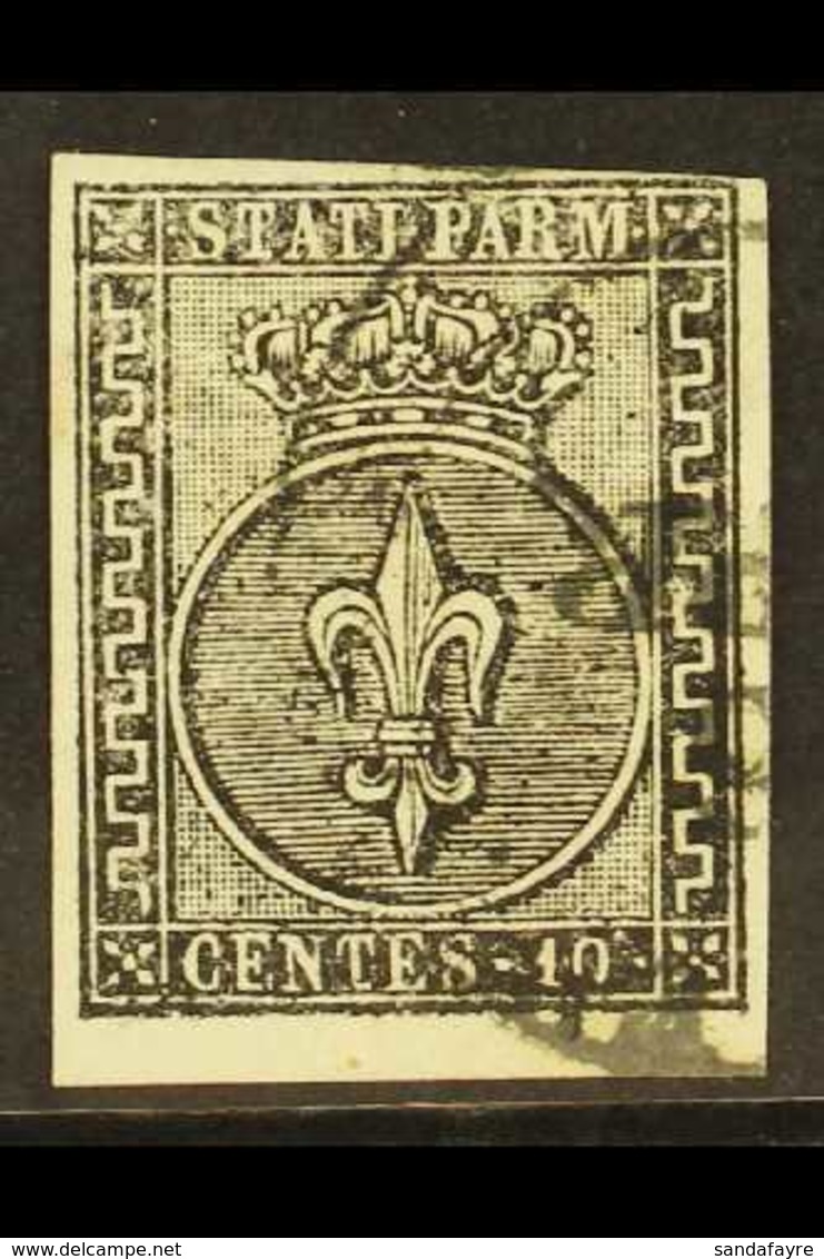 PARMA 1852 10c Black On White, Sass 2, Fine Used With Clear To Large Margins And Neat Cds Cancel. For More Images, Pleas - Ohne Zuordnung