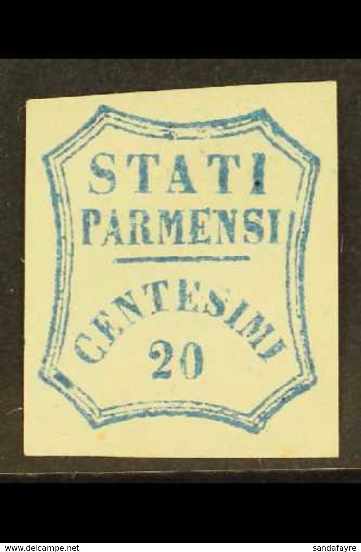 PARMA 1859 20c Blue, Provisional Govt, Sass 15, Very Fine Mint No Gum. For More Images, Please Visit Http://www.sandafay - Ohne Zuordnung