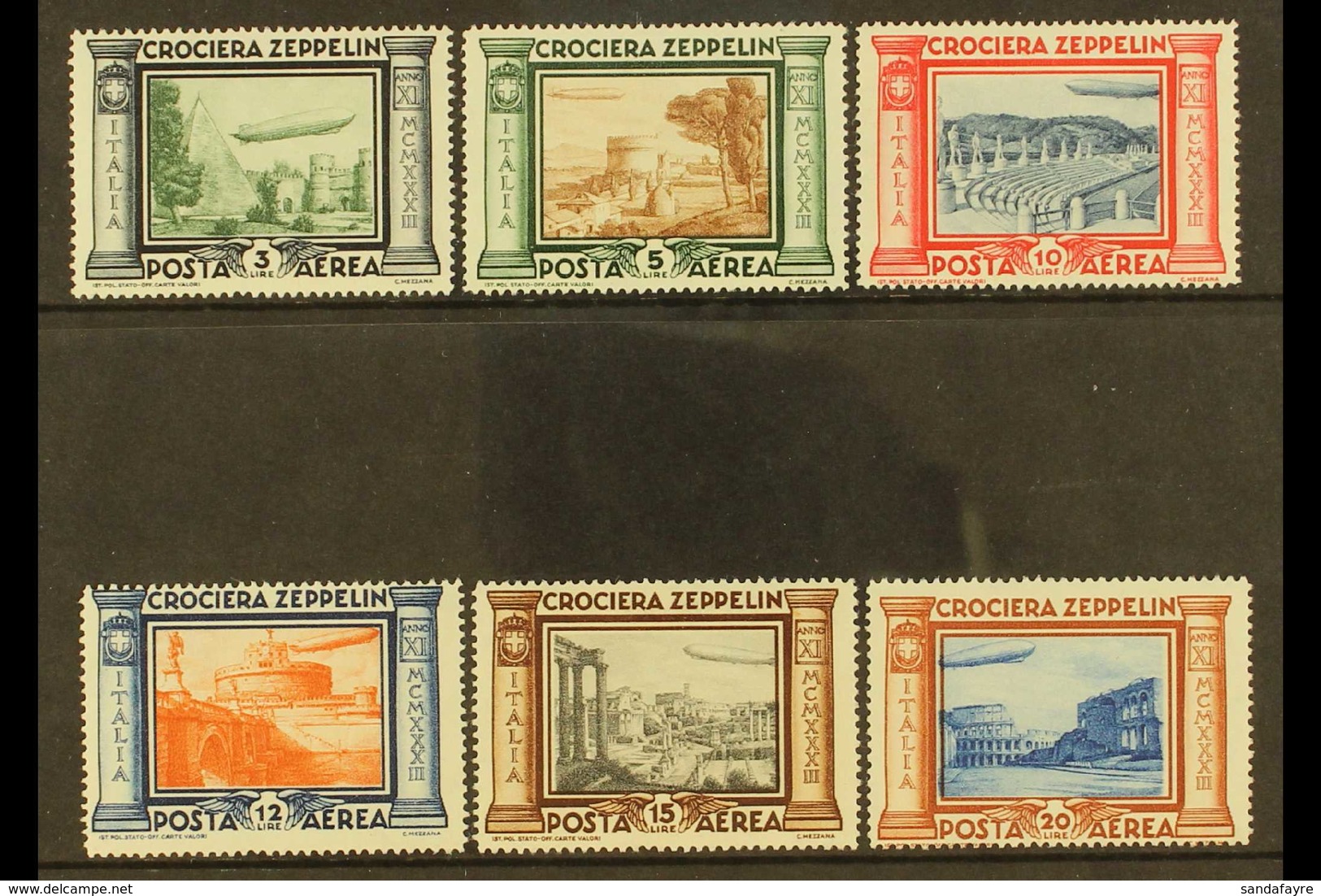 1933 Zeppelin Air Set, Sass 1508, Fine Mint (6 Stamps) For More Images, Please Visit Http://www.sandafayre.com/itemdetai - Sin Clasificación