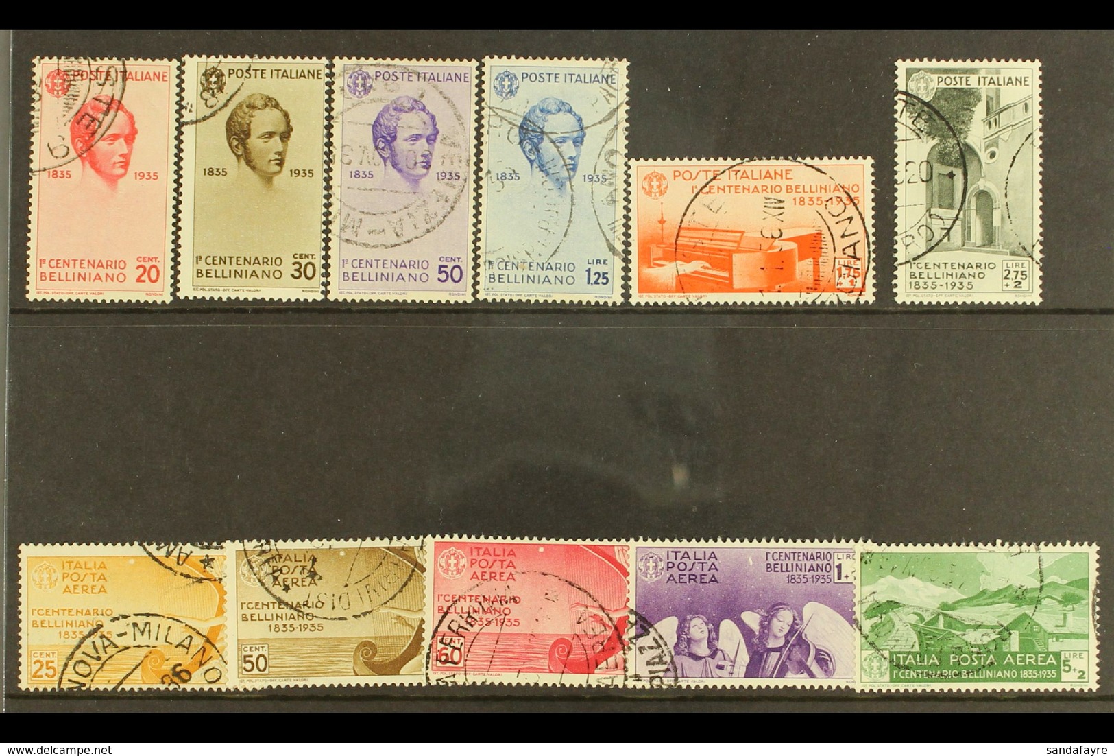 1935 Bellini Death Centenary Set Complete With Airmails, Sass S83, Very Fine And Fresh Used. Cat €1875 (£1425) (11 Stamp - Non Classificati