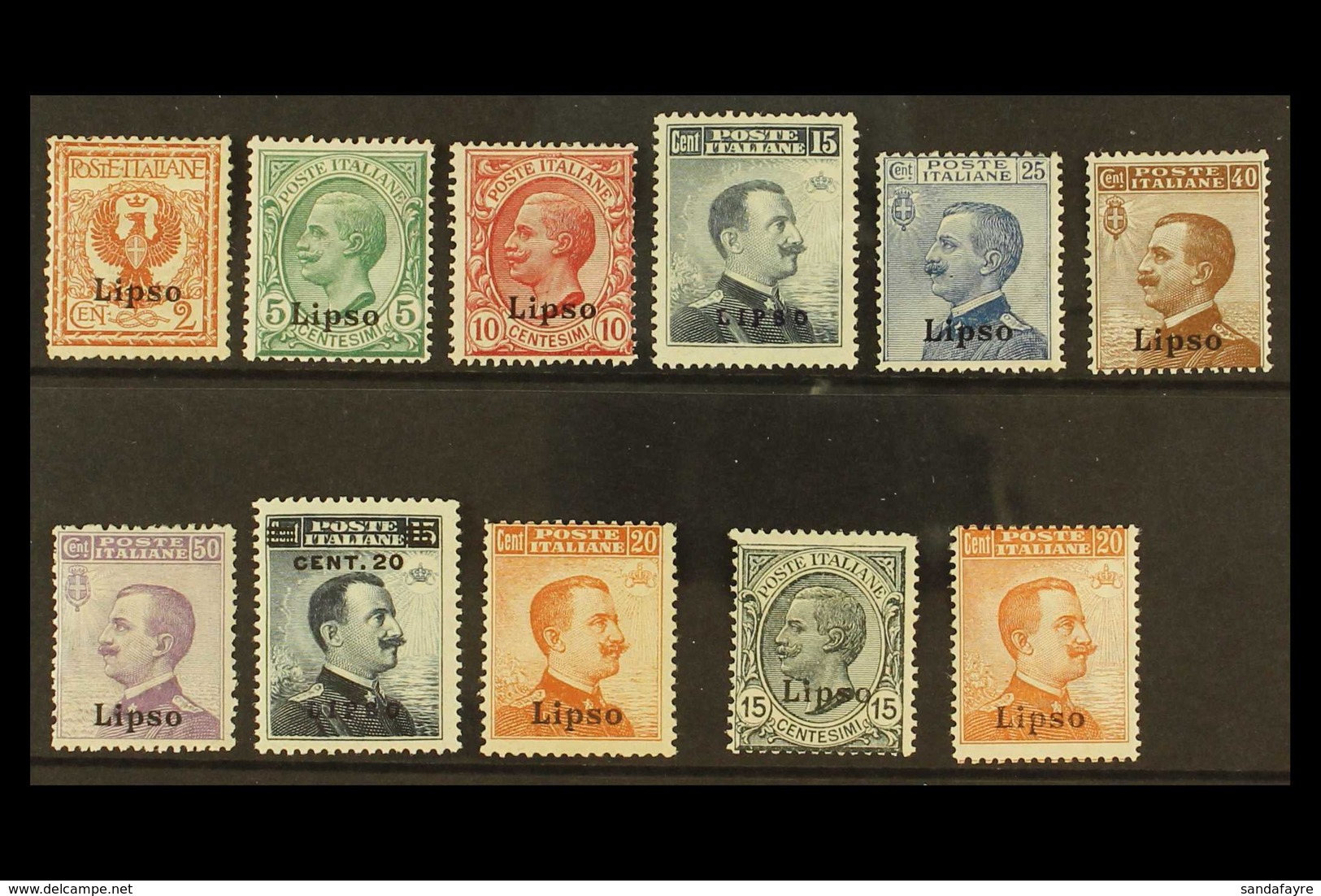 AEGEAN IS - LIPSO 1912 - 1922 Country Collection Complete, Sass 1/11, Very Fine Mint. (11 Stamps) For More Images, Pleas - Other & Unclassified