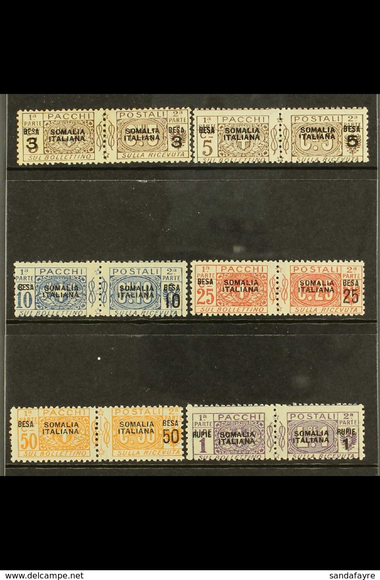 SOMALIA PARCEL POST 1923 Complete Surcharged Set To 1r On 1L Violet, Sass. 21/26, Superb Never Hinged Mint.  Cat €480 (£ - Other & Unclassified