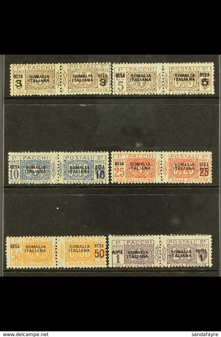 SOMALIA PARCEL POST 1923 Complete Surcharged Set To 1r On 1L Violet, Sass. 21/26, Superb Never Hinged Mint.  Cat €480 (£ - Sonstige & Ohne Zuordnung