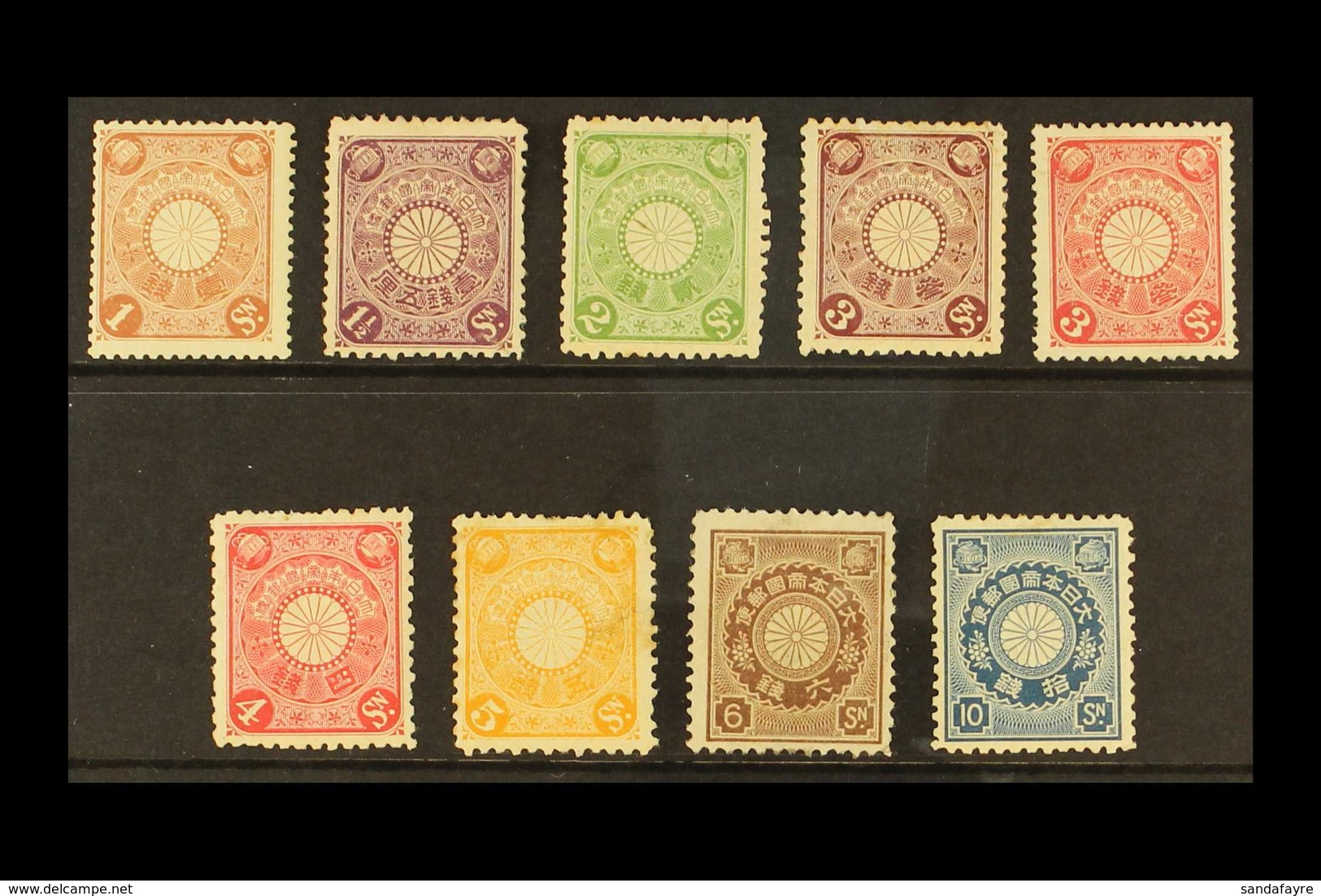 1899-1908 "Chrysanthemum" Series, Range From 1s Pale Brown To 10s Deep Blue, Between SG 134/44, Mint (9 Stamps). For Mor - Sonstige & Ohne Zuordnung