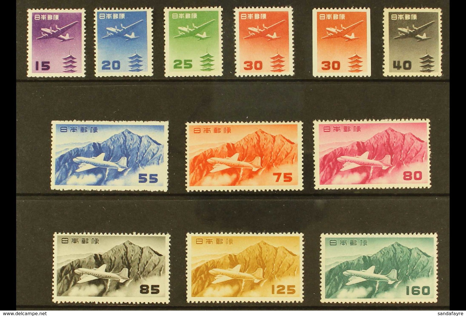 1952-62 Airmail Set With 30y Perf.13 X Imperf Coil Stamp, SG 671/81, 674a, Fine Mint. Cat SG £450 (12 Stamps) For More I - Sonstige & Ohne Zuordnung