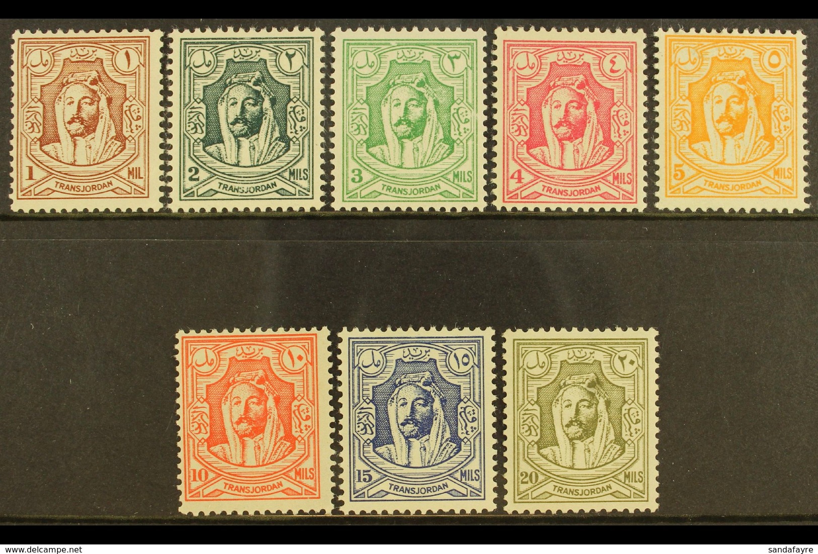1942 Emir Set, Lithographed, SG 222/9, Very Fine And Fresh Mint. (8 Stamps) For More Images, Please Visit Http://www.san - Jordanien