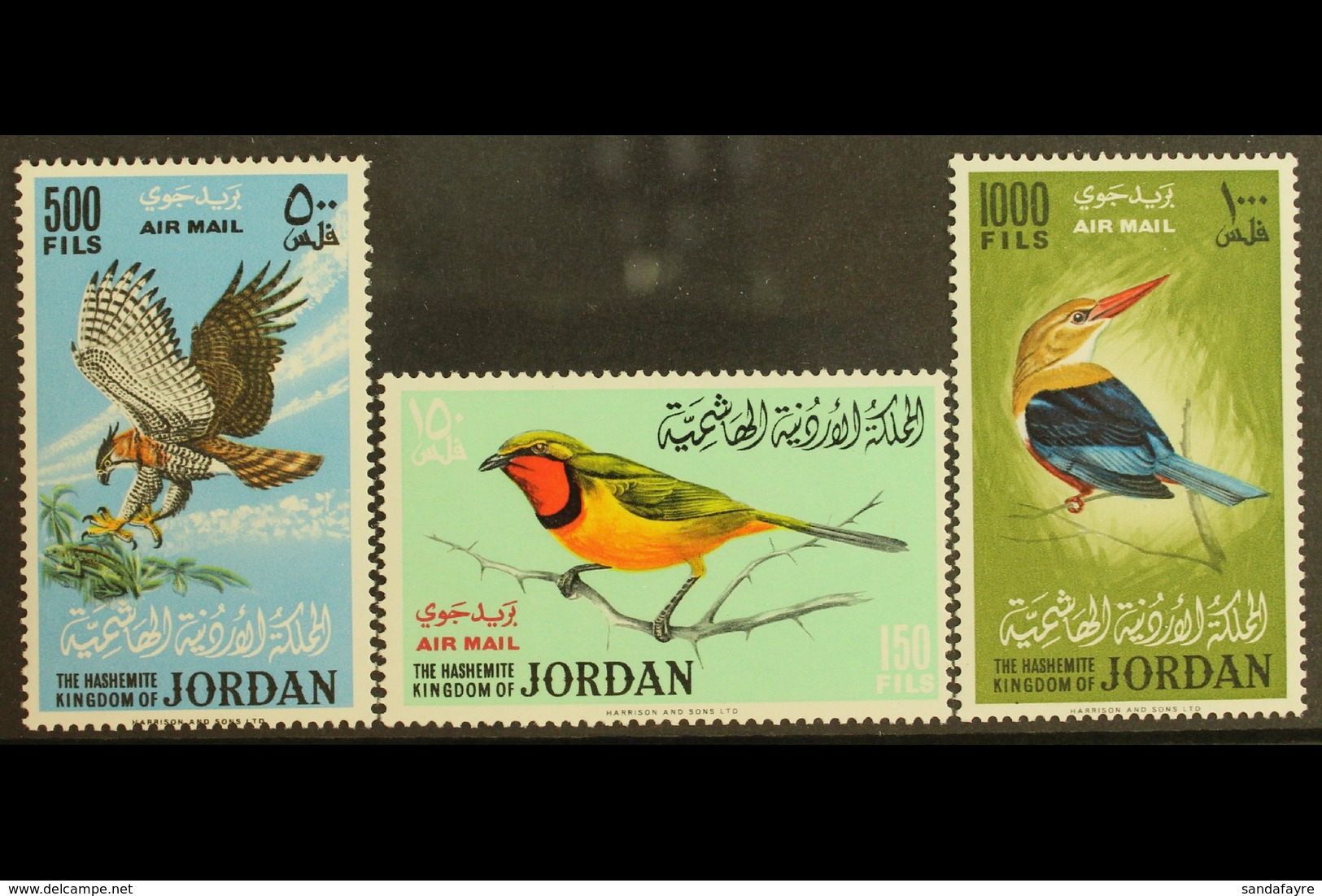 1964 150f - 1000f Birds Airpost Set, SG 627/9, Superb Never Hinged Mint. (3 Stamps) For More Images, Please Visit Http:/ - Giordania