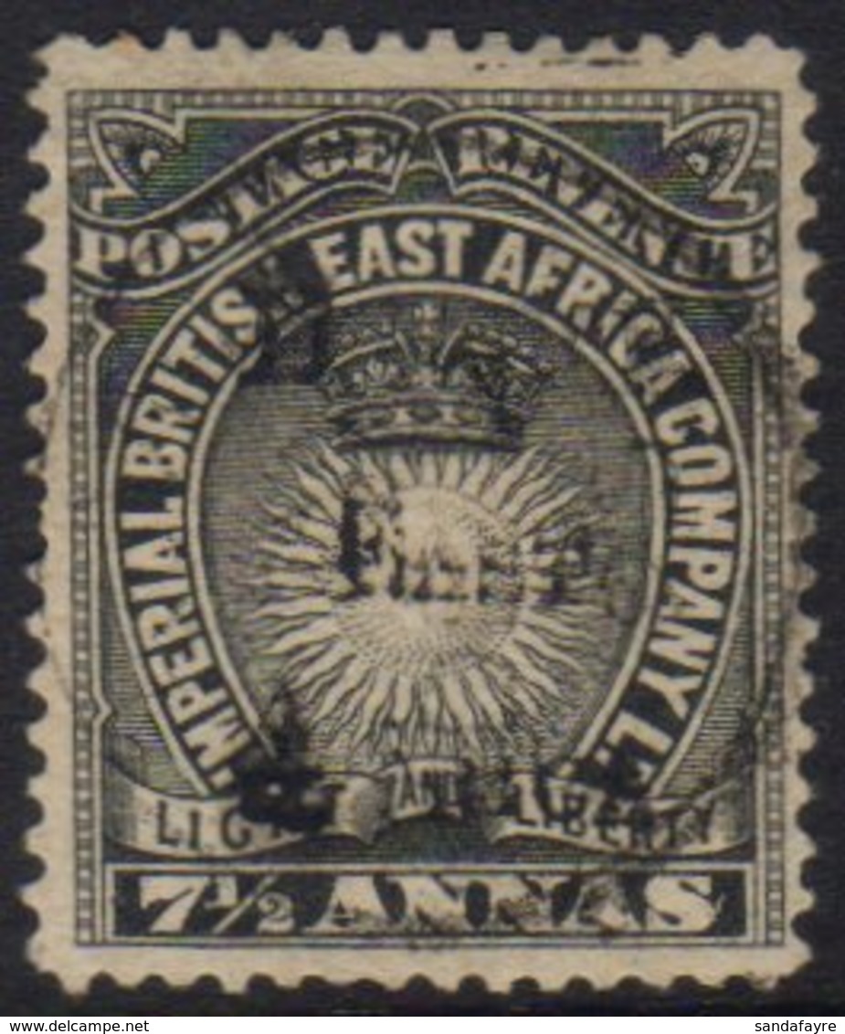 1895 7½a Black , Variety "handstamp Double", SG 41a, Very Fine Mint No Gum. Scarce Stamp. For More Images, Please Visit  - Vide